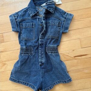NWT Rylee + Cru Denim Blue Kids One Piece